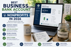 Best Business Bank Account for Nonprofits in 2026 – guide cover graphic